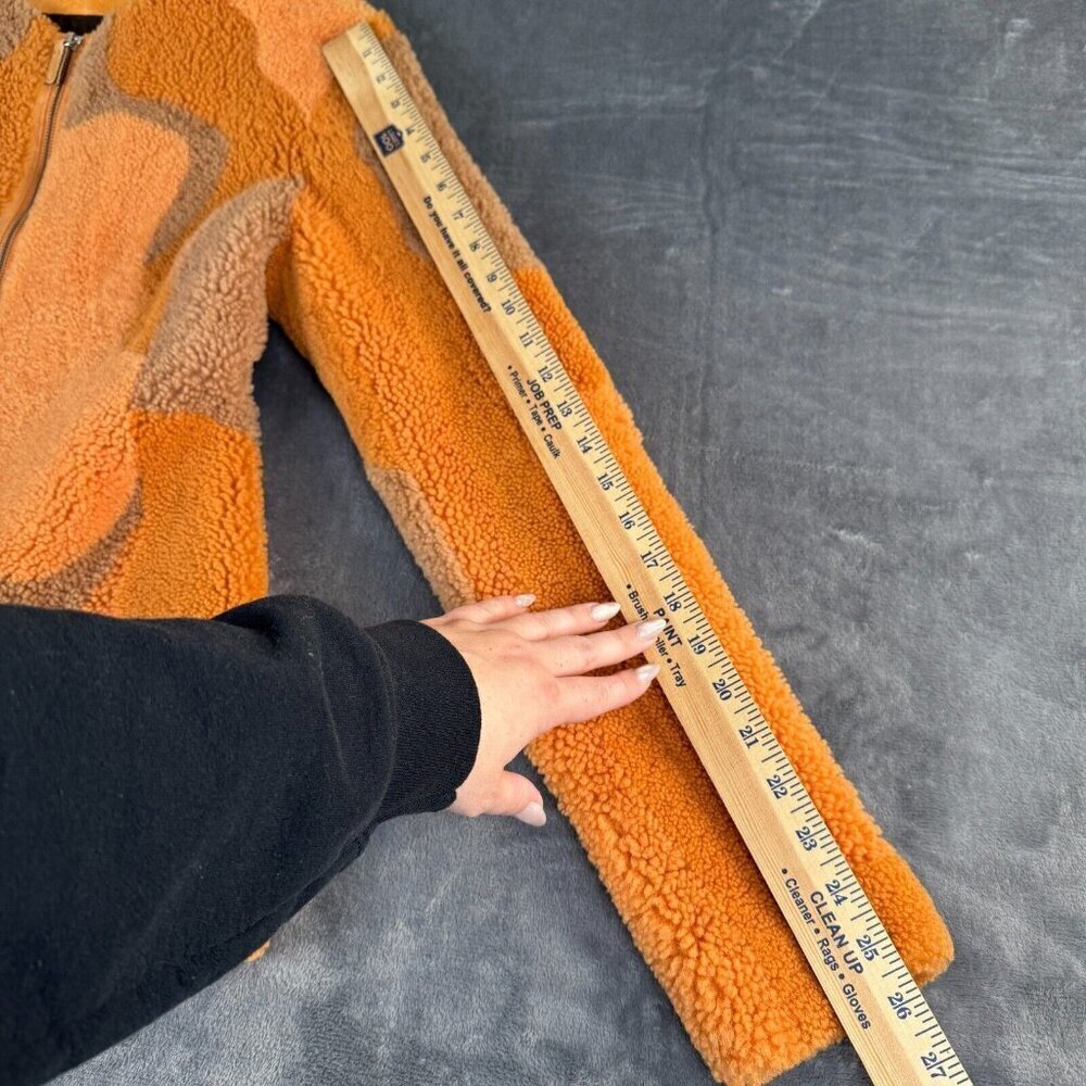 UGG X Eckhaus Latta Women's Jacket Orange Multi Sheepskin Size Small 70's Vibe - Picture 4 of 12